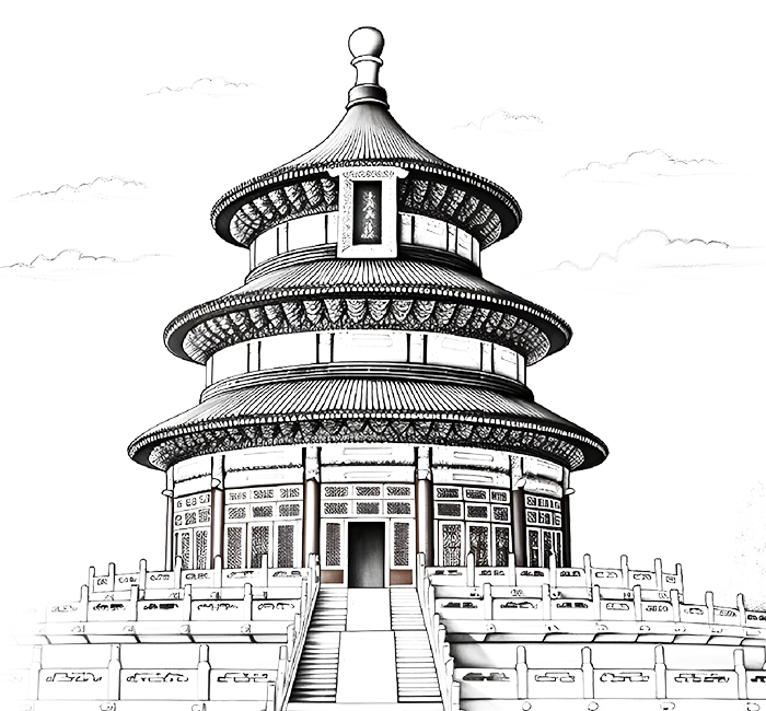 中国古建筑屋顶艺术画2